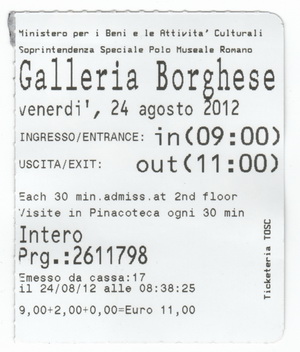 Билет в галерею Боргезе