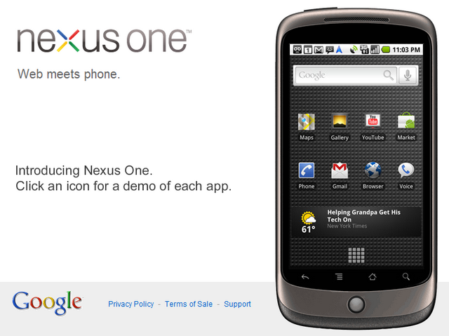«Google» официально презентовала смартфон «Nexus One»